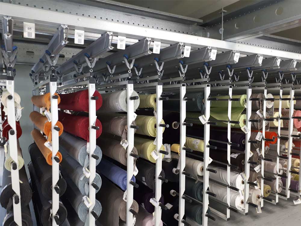 Schonende Lagerung und schneller Zugriff auf Textilrollenware