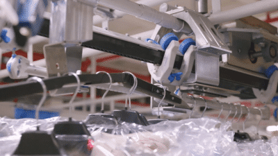 With durable components SCHÖNENBERGER overhead conveyor systems guarantee a high ROI in warehouse logistics.