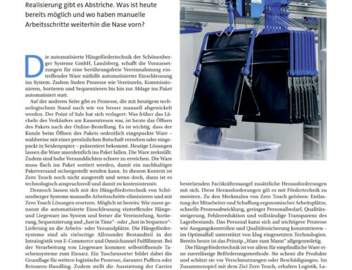 „Zero Touch“ mit Hängefördertechnik – Das Optimum in der Intralogistik?