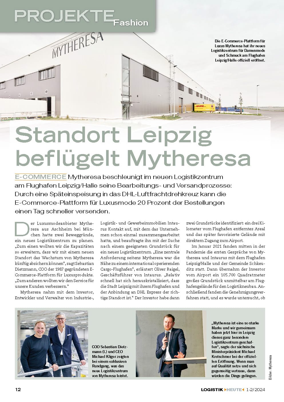 Schönenberger Hängefördertechnik bei Mytheresa in Leipzig