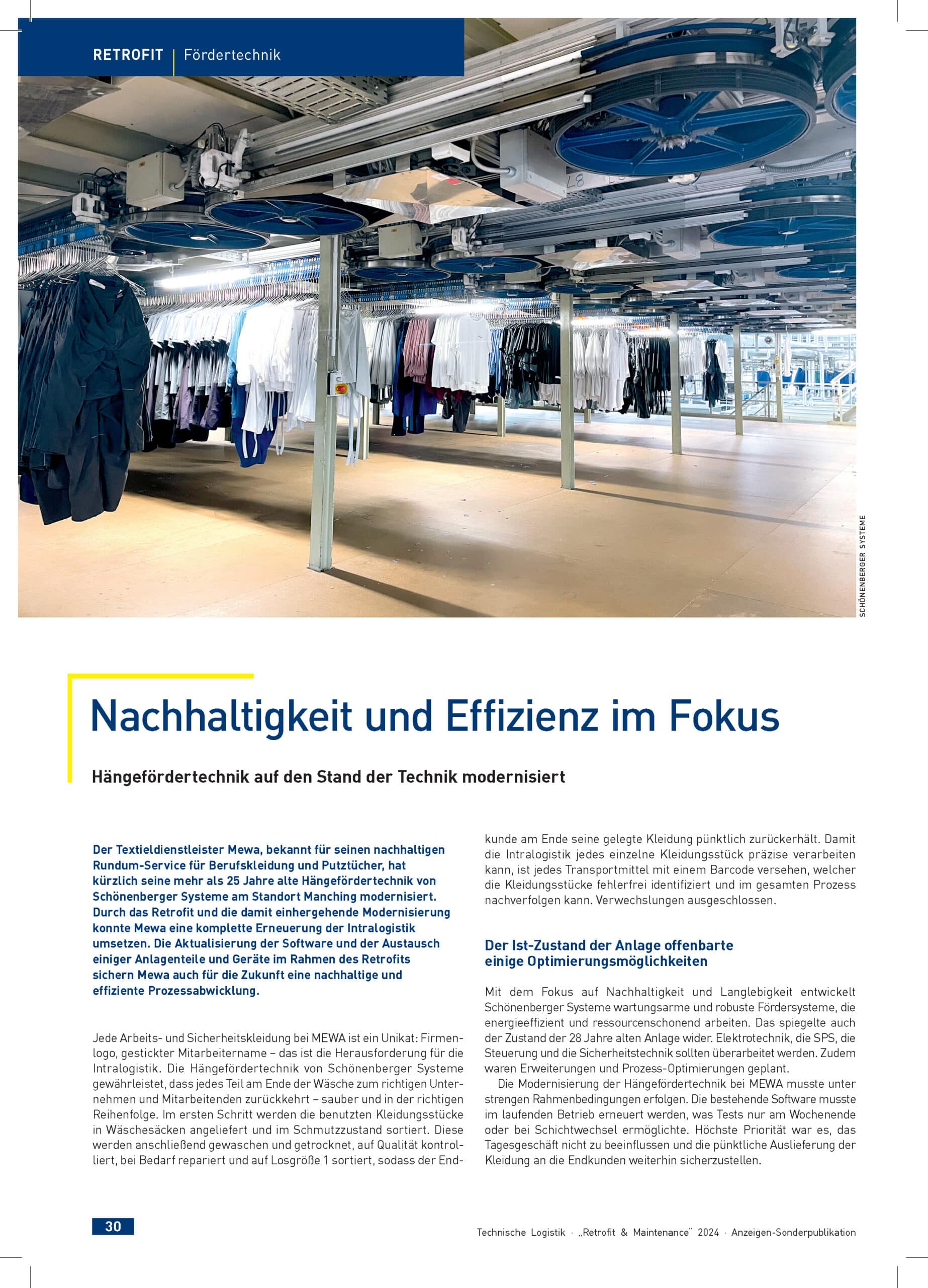 Retrofit & Maintenance Technische Logistik Schönenberger Systeme MEWA